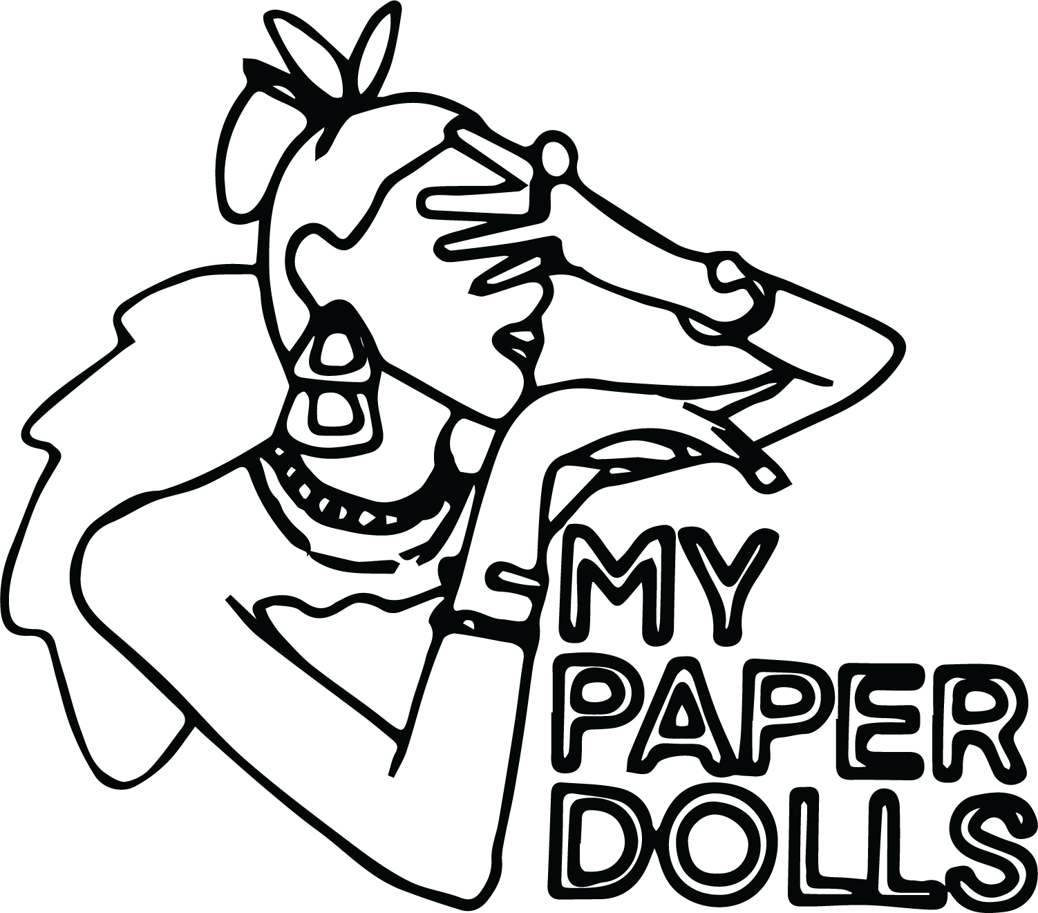 Paper Doll Line Art