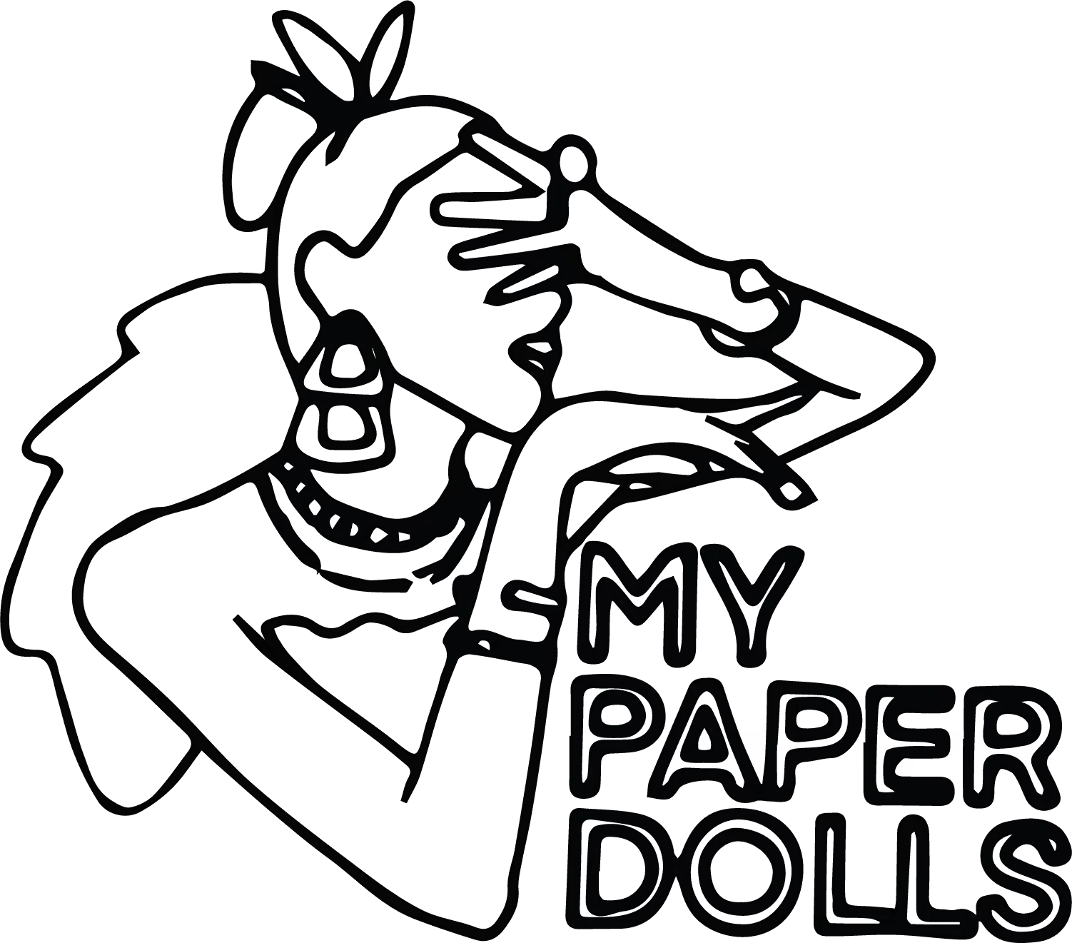 Paper Doll Line Art